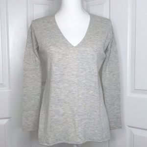 BABATON Heathered gray V-neck wool blend sweater XXS